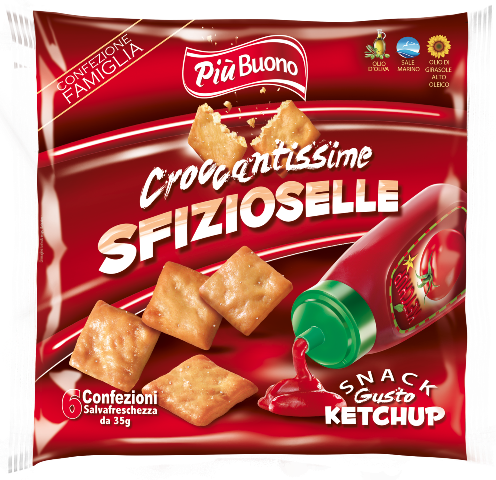 PIU BUONO SFIZIOSELLE 180g kečup snack
