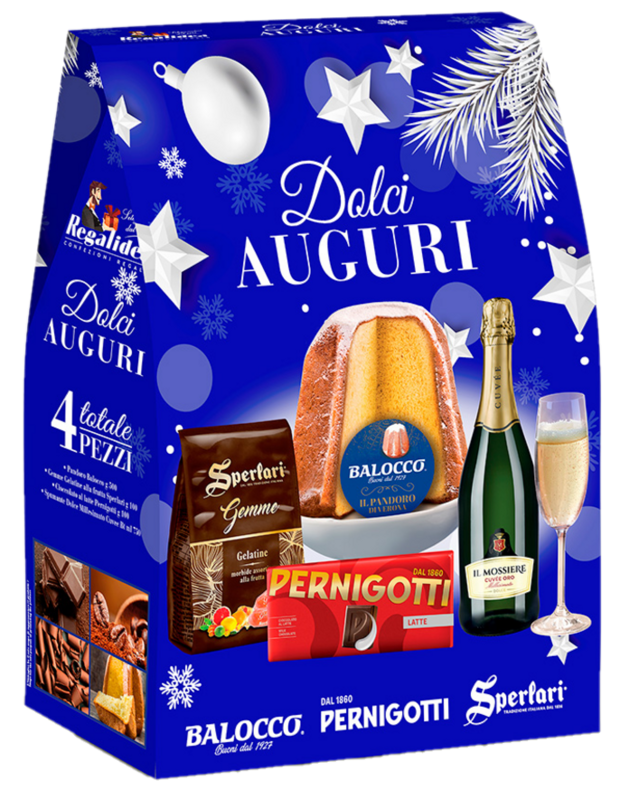 REGALIDEA BLUE DOLCI AUGURI darčekový box 