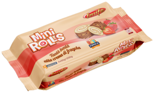 MINI ROLLS 180g jahodové pečivo MINI ROLLS 180g jahodové pečivo