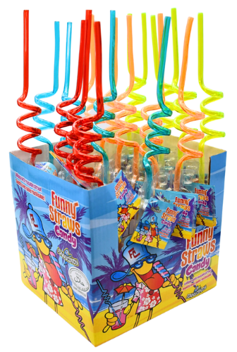FUNNY STRAW POP 40g slamka s lízatkom (Balenie:20ks 1ks od 0,85eur)