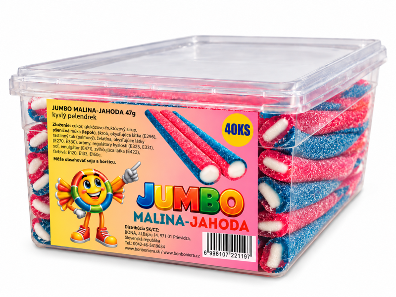 JUMBO 47g jahoda-malina kyslý (Balenie:40ks 1ks od 0,38eur)