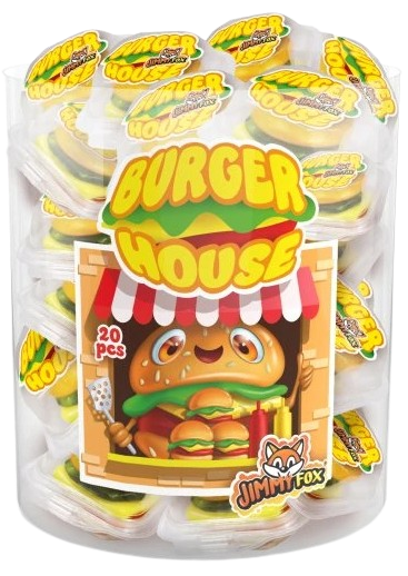 BURGER HOUSE 50g želé cukrovinka (Balenie:20ks 1ks od 0,75eur) BURGER HOUSE 50g želé cukrovinka (Balenie:20ks 1ks od 0,75eur)