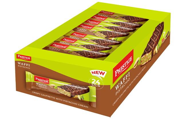 WAFFI PISTACHIO 21g pistáciové oblátky (Balenie:24ks 1ks od 0,195eur)
