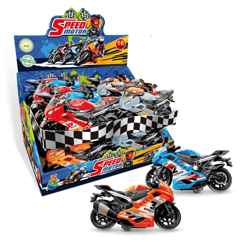 SPEED MOTO 10g hračka+cukríky (Balenie:16ks=1,35eur) SPEED MOTO 10g hračka+cukríky (Balenie:16ks=1,35eur)