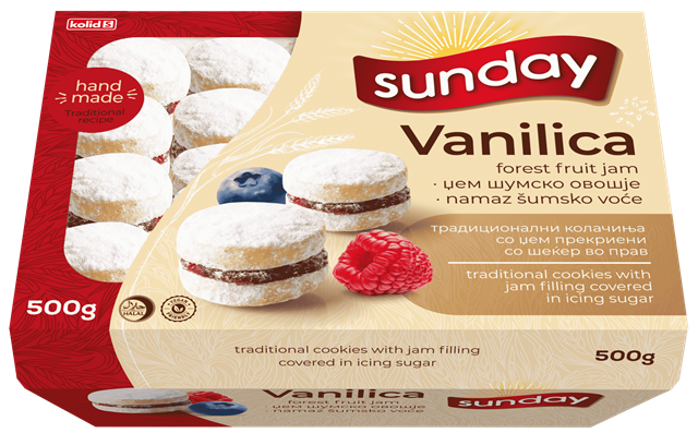 SUNDAY VANILICA 500g vanilkové s džemom
