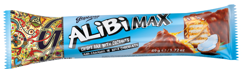ALIBI MAX COCONUT 49g čokoládová tyčinka (exp.29/08/25) ALIBI MAX COCONUT 49g čokoládová tyčinka (exp.29/08/25)