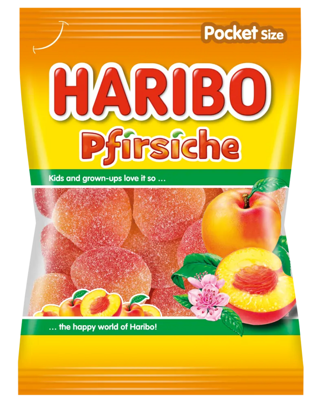 HARIBO PFIRSCHE 100g želé cukríky HARIBO PFIRSCHE 100g želé cukríky
