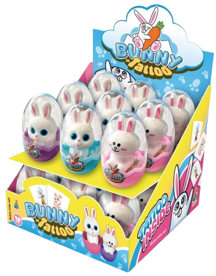 BUNNY+TATTOO 5g hračka+cukríky (Balenie:18ks 1ks od 0,95eur)