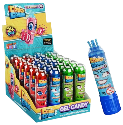 CANDY GANGS LIP GLOSSY 7g ovocný gel (Balenie:24ks 1ks od 0,20eur) CANDY GANGS LIP GLOSSY 7g ovocný gel (Balenie:24ks 1ks od 0,20eur)