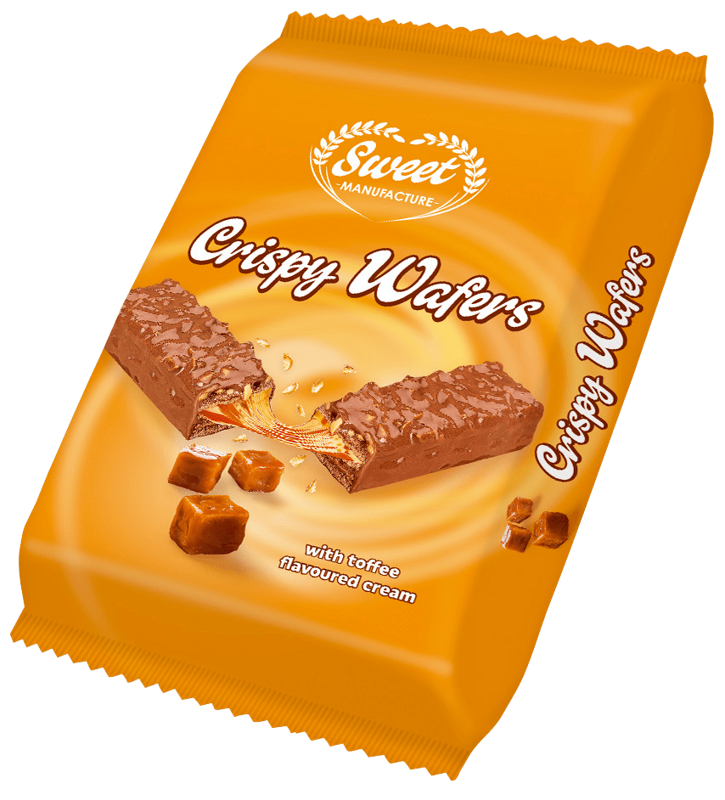 CRISPY WAFFERS TOFFEE 220g karamelové keksy CRISPY WAFFERS TOFFEE 220g karamelové keksy