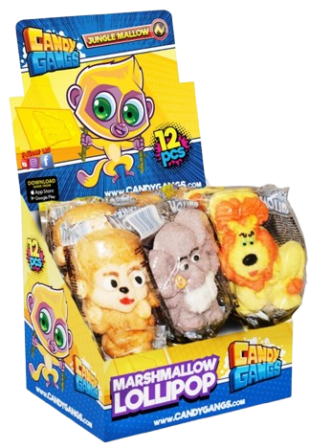 CANDY GANG JUNGLE 35g marshmallow lízatka (Balenie:12ks 1ks od 0,75eur)