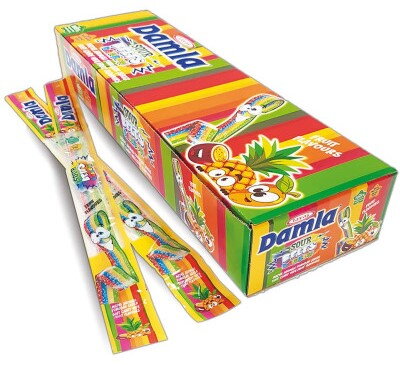 DAMLA RAINBOW 15g kyslé pásky (Balenie:72ks 1ks od 0,125eur) DAMLA RAINBOW 15g kyslé pásky (Balenie:72ks 1ks od 0,125eur)