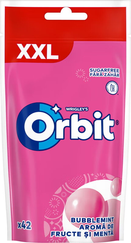 ORBIT BUBBLEMINT 58g ovocné žuvačky ORBIT BUBBLEMINT 58g ovocné žuvačky