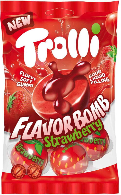 TROLLI BOMB 75g jahodové želé TROLLI BOMB 75g jahodové želé