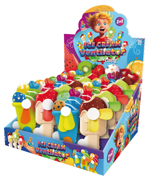ICE CREAM FUN 5g ventilátor s cukríkami (Balenie:20ks 1ks od 0,75eur) ICE CREAM FUN 5g ventilátor s cukríkami (Balenie:20ks 1ks od 0,75eur)