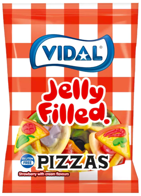 VIDAL PIZZAS 90g plnené želé cukríky VIDAL PIZZAS 90g plnené želé cukríky