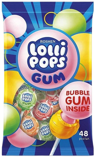 LOLLIPOPPS COLA 19g lízatko so žuvačkou (Balenie:48ks 1ks od 0.09eur)