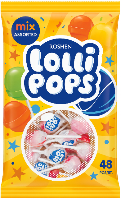 LOLLIPOPPS YOGURT 19g ovocné lízatka (Balenie:48ks 1ks od 0.09eur)
