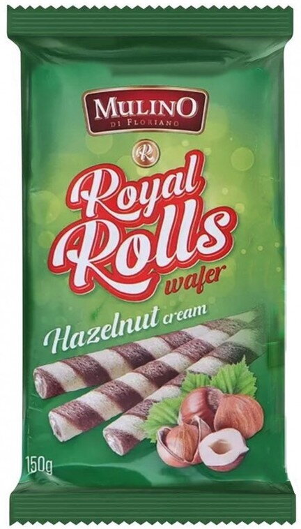 MULINO ROYAL ROLLS 150g lieskovoorieškové trubičky
