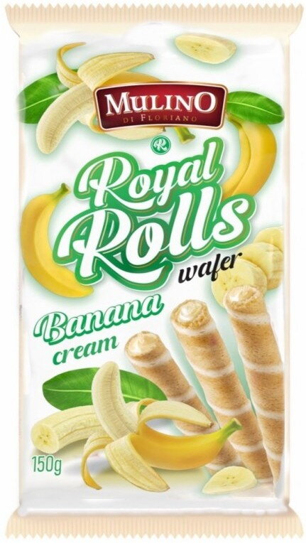 MULINO ROYAL ROLLS 150g banánové trubičky