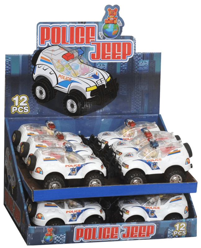 POLICE JEEP 10g hračka+cukríky (Balenie:12ks 1ks=1,50eur) POLICE JEEP 10g hračka+cukríky (Balenie:12ks 1ks=1,50eur)