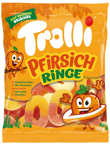 TROLLI PFIRSICH RINGE 150g želé cukríky TROLLI PFIRSICH RINGE 150g želé cukríky