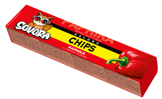 LONG CHIPS PAPRIKA 50g paprikové (box)