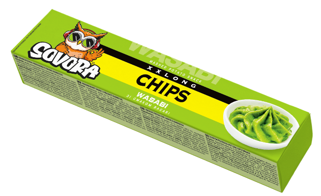 LONG CHIPS WASABI 50g wasabi (box)
