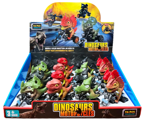 DINOSAURUS MOTOCYCLE 10g hračka+cukríky (Balenie:16ks 1ks=1,40eur)