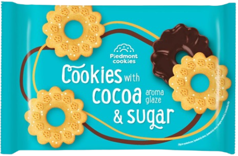 PIDEMONT COOKIES 180g kakaové s cukrom 