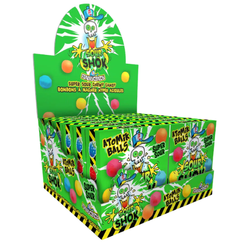 SOUR SHOCK ATOMIC BALL 70g kyslé cukríky (Balenie:12ks 1ks od 0,59eur)