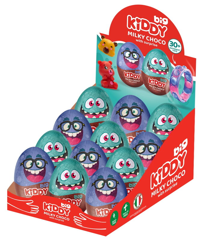 KIDDY BIG EGGS 110g vajíčko s prekvapením (Balenie:12ks 1ks=1,95eur)