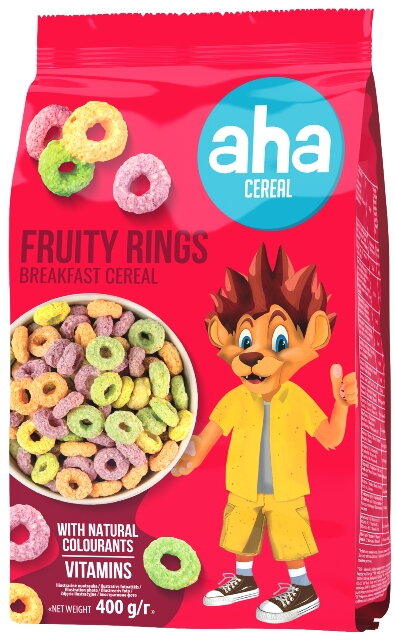 AHA CEREAL FRUITY RINGS 400g ovocné krúžky