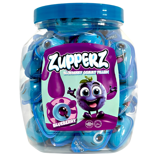 ZUPPERZ BLUEBERRY 18g plnené želé (Balenie:50ks 1ks od 0,30eur)