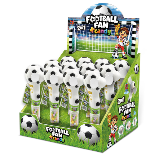 FOOTBAL FAN CANDY 5g ventilátor s cukríkmi (Balenie:12ks 1ks od 1,10eur)
