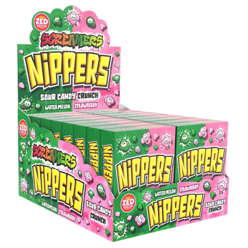 NIPPERS WATERMELON&STRAWBERRY 50g ovocné cukríky (Balenie:16ks 1ks=0,85eur)