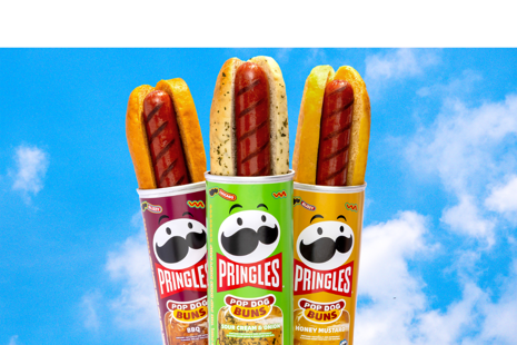 Hotdogové žemle Pringles Pop Dog Buns v ikonickej tube Pringles