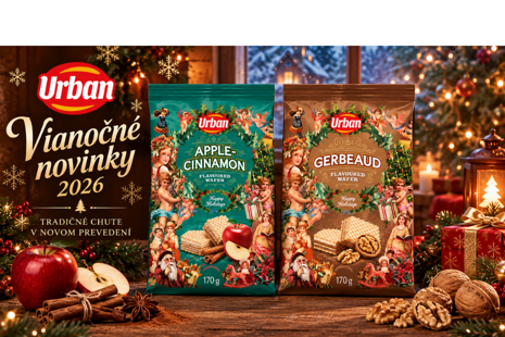 Vianočné oblátky URBAN Apple-Cinnamon a Gerbeaud 170 g pre sezónu 2026